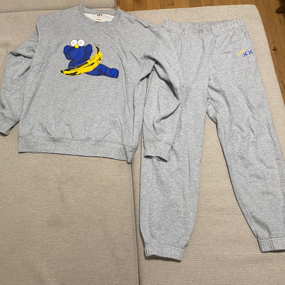 KAWS + Warhol Graphic Sweatshirt and Pants Set